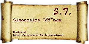 Simoncsics Tünde névjegykártya