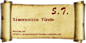 Simoncsics Tünde névjegykártya