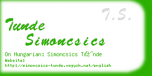 tunde simoncsics business card